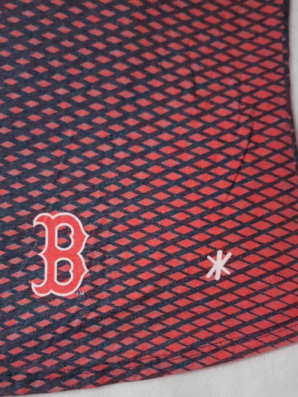 Women's Red Patterned Racerback Tank Top with Graphic 'B' - Picture 6 of 7